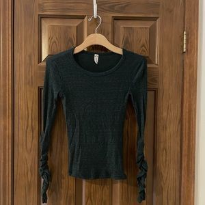 Free people intimately top with ruched sleeving